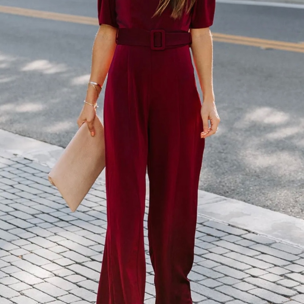 SATIN BELTED JUMPSUIT